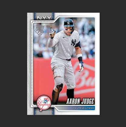 Baseball card of New York Yankee Aaron Judge front