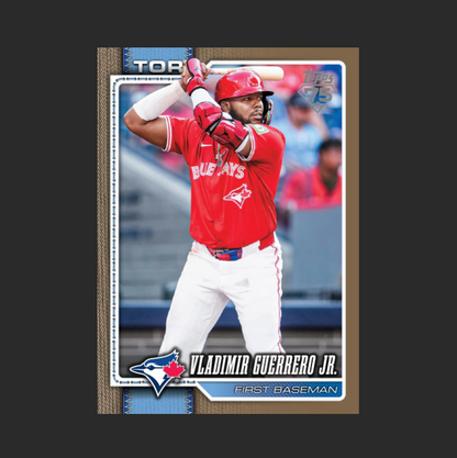 Baseball card of Toronto Blue Jay Vladimir Guerrero Jr Gold