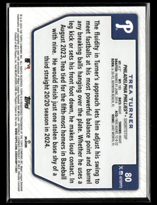 2025 Topps Flagship 2 #80 Trea Turner — Costco Exclusive