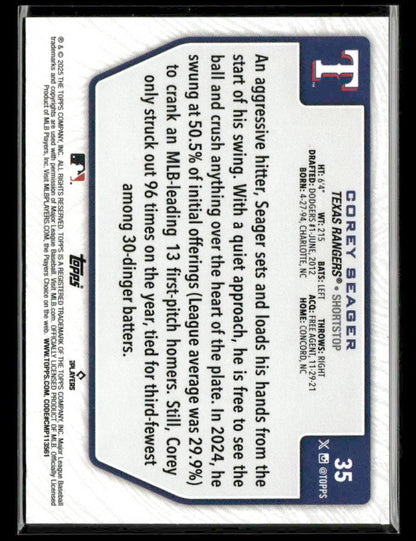 2025 Topps Flagship 2 #35 Corey Seager — Costco Exclusive