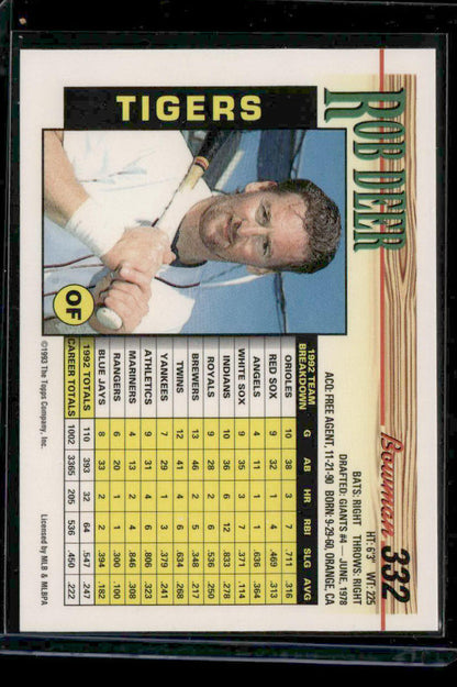 1993 Bowman #332 Rob Deer
