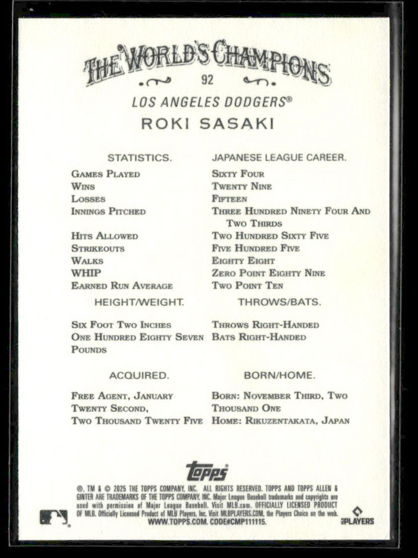 2025 Topps Allen & Ginter Single Cards