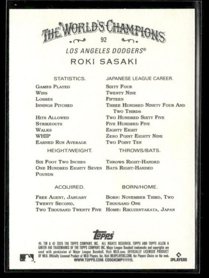 2025 Topps Allen & Ginter Single Cards