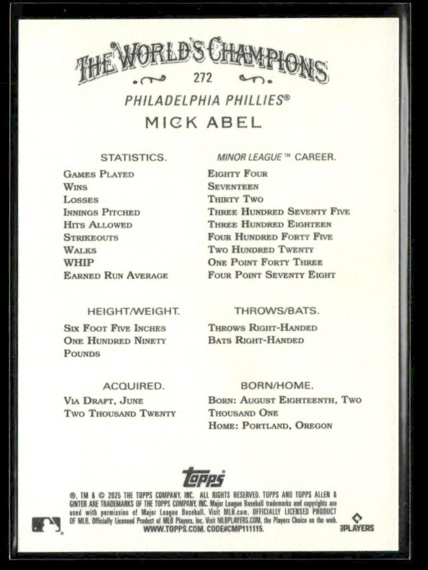 2025 Topps Allen & Ginter Single Cards