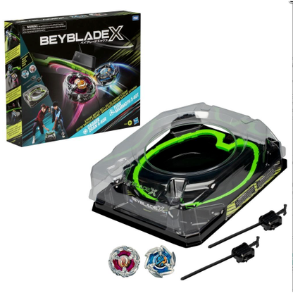 Beyblade X Xtreme Battle Set arena with tops and launchers