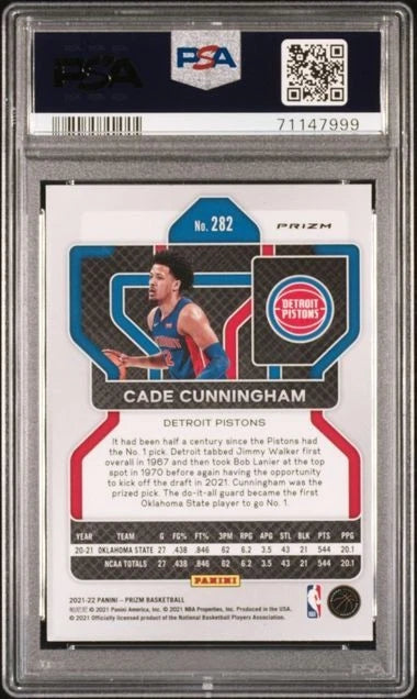 2021-22 Panini Prizm Cade Cunningham Silver Prizm RC #282 PSA 9