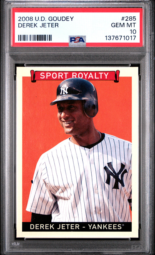 Baseball trading card of Derek Jeter with Sport Royalty branding