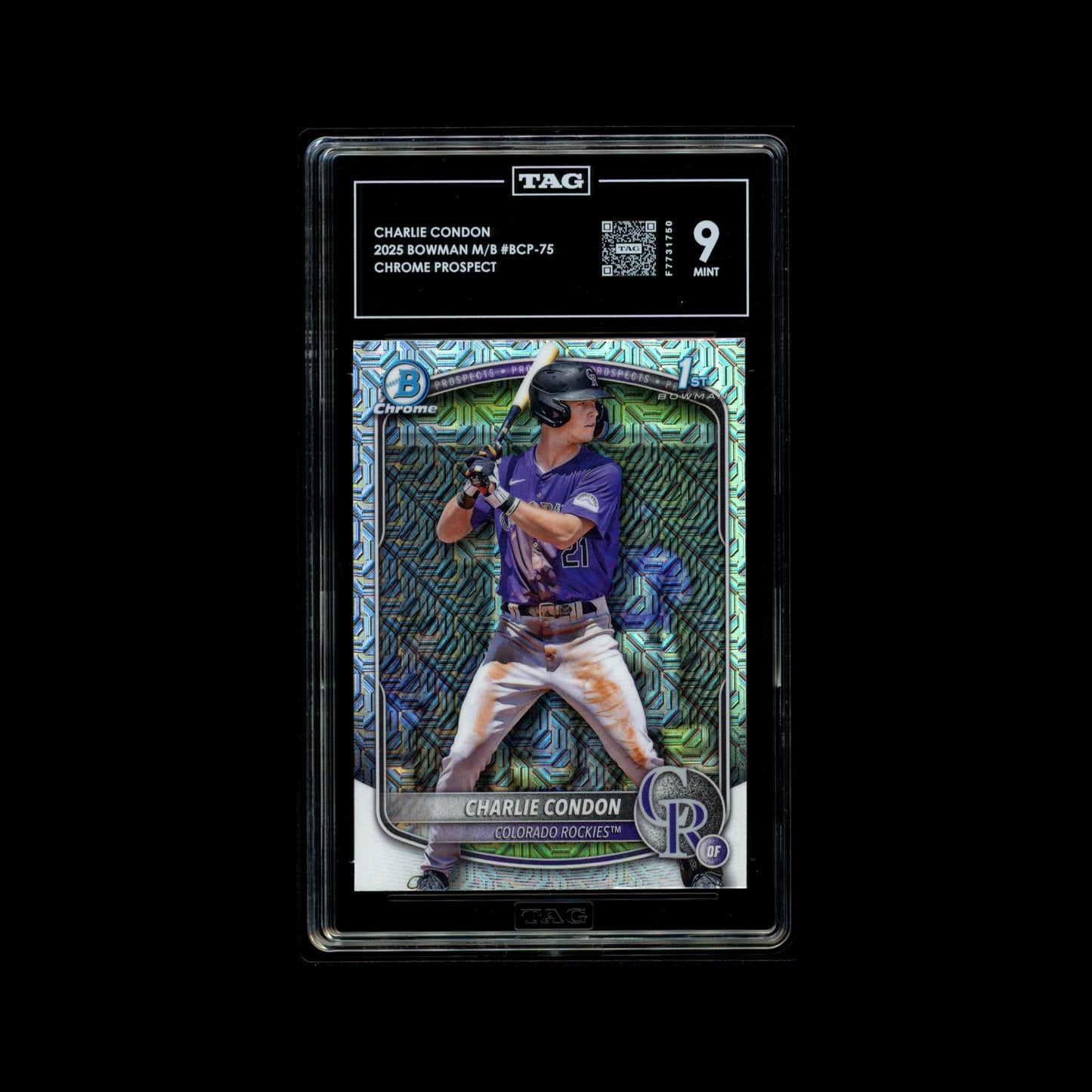 2025 Bowman Chrome Prospects Charlie Condon #BCP-75 TAG 9