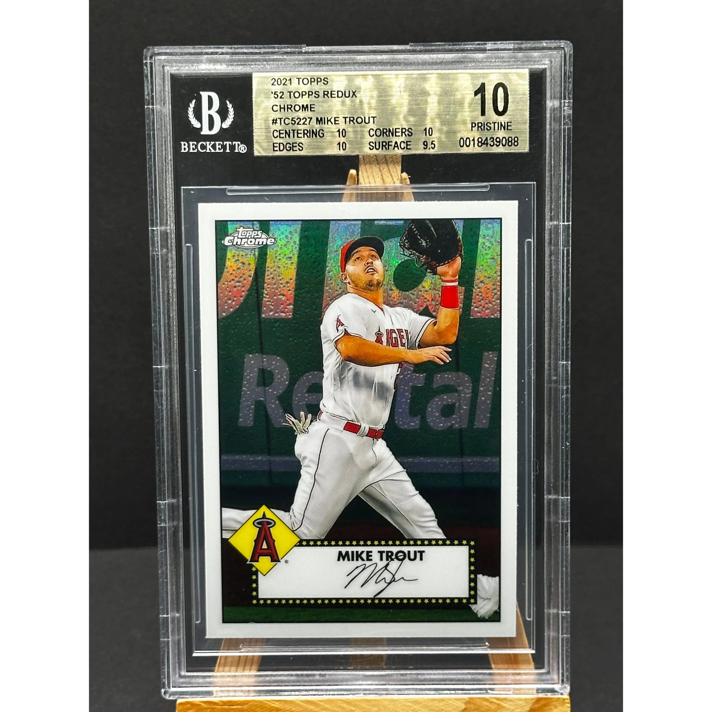 2021 Topps Chrome Platinum #TC52-27 Mike Trout 1952 Chrome Redux Beckett 10 Pristine