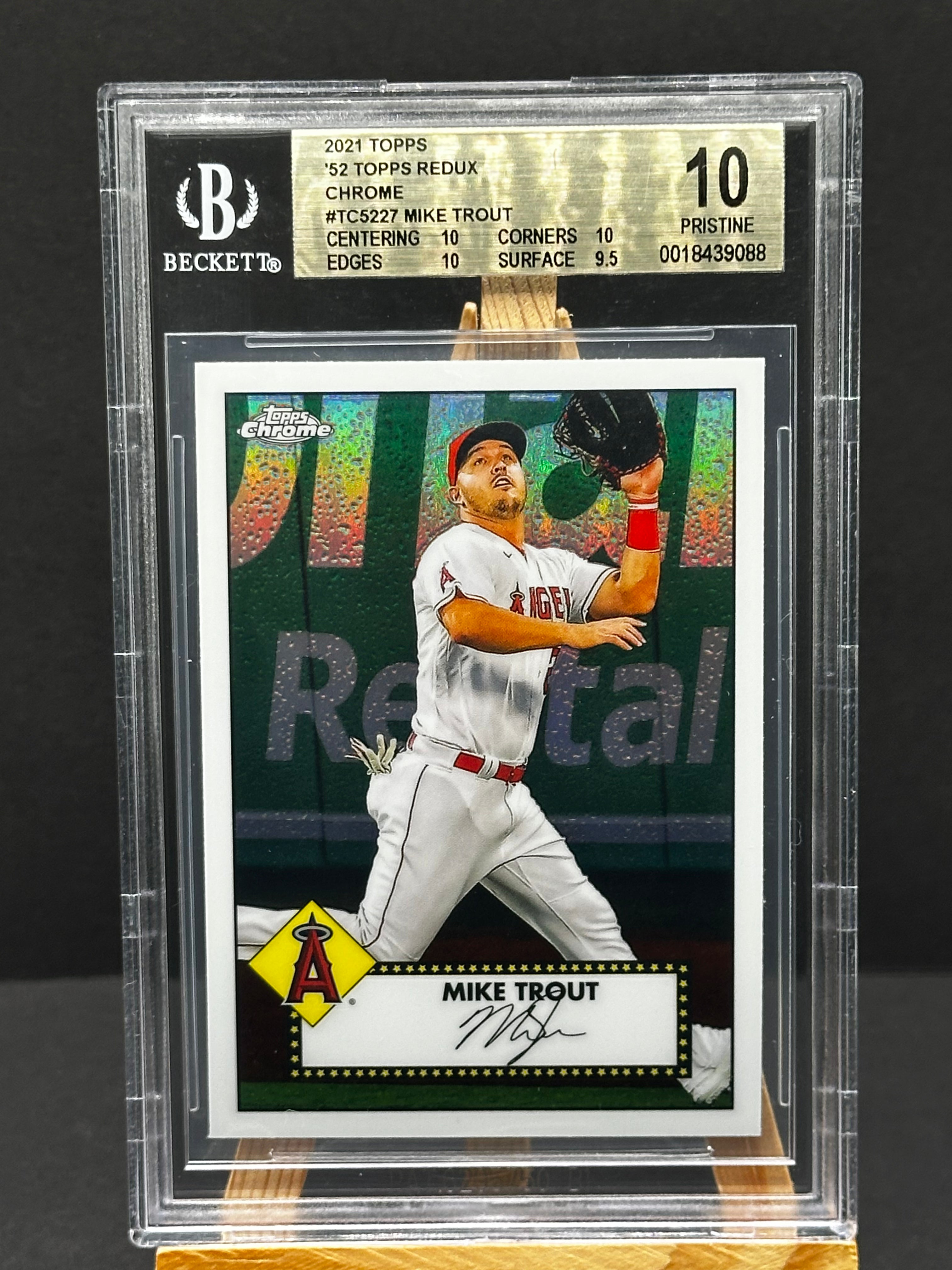 2021 Topps Chrome Platinum #TC52-27 Mike Trout 1952 Chrome Redux Beckett 10 Pristine