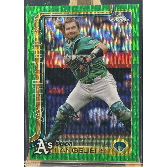 2025 Topps Chrome Shea Langeliers #58 Green Wave Refractor /99