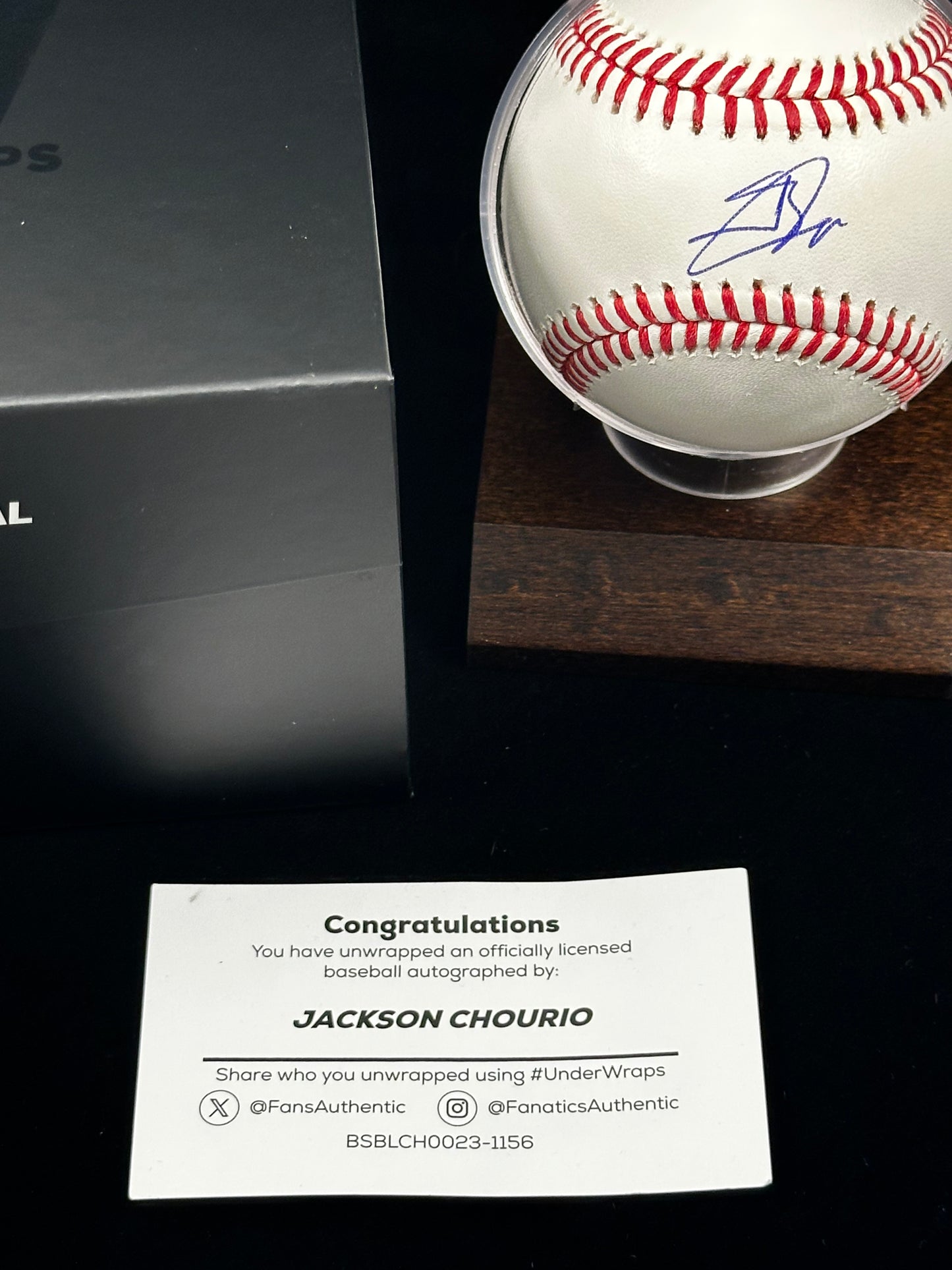 Jackson Chourio Signed Rawlings Official MLB Baseball Fanatics & MLB Authenticated