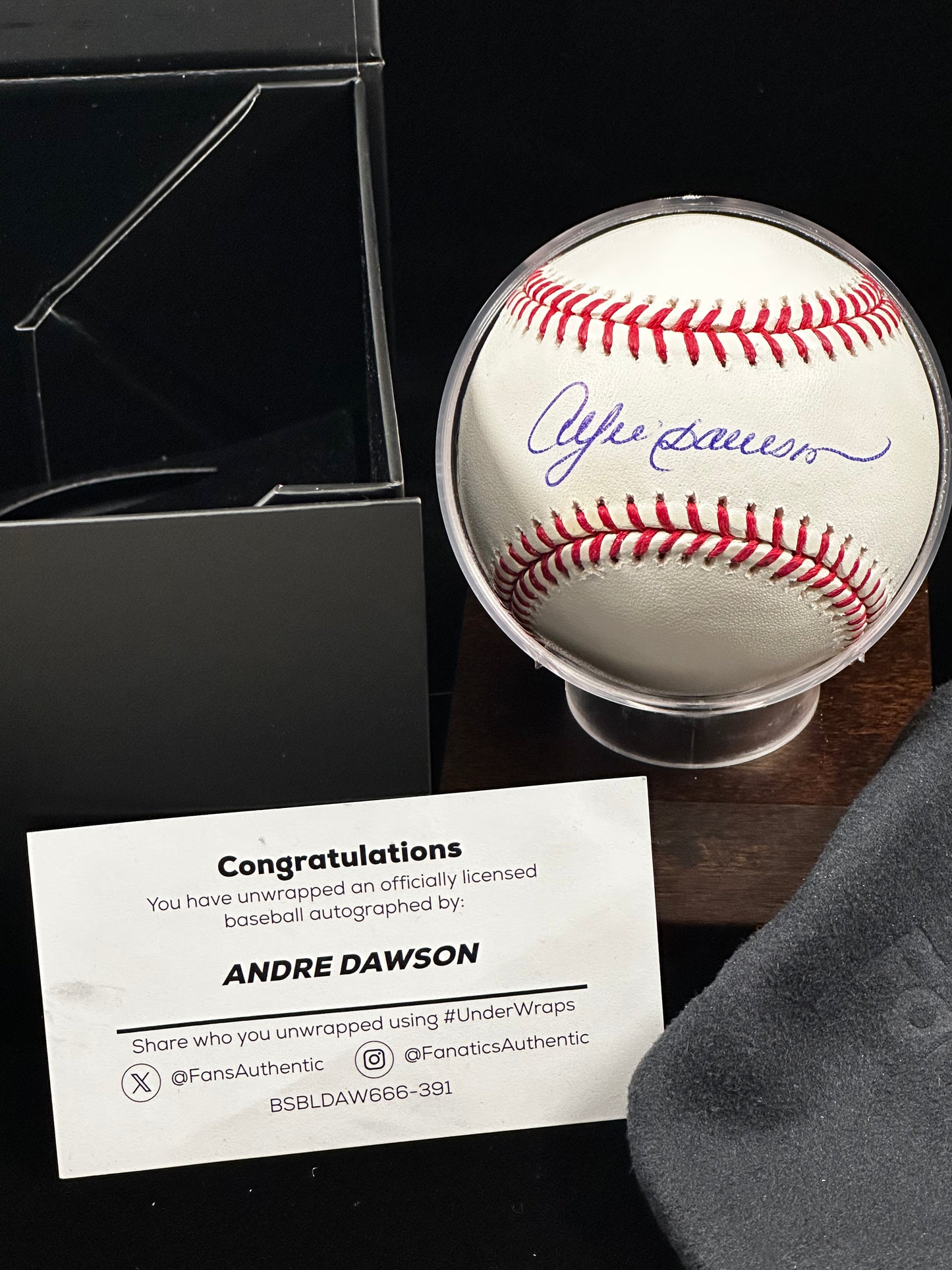 Andre Dawson Signed Rawlings MLB Baseball Fanatics Authenticated