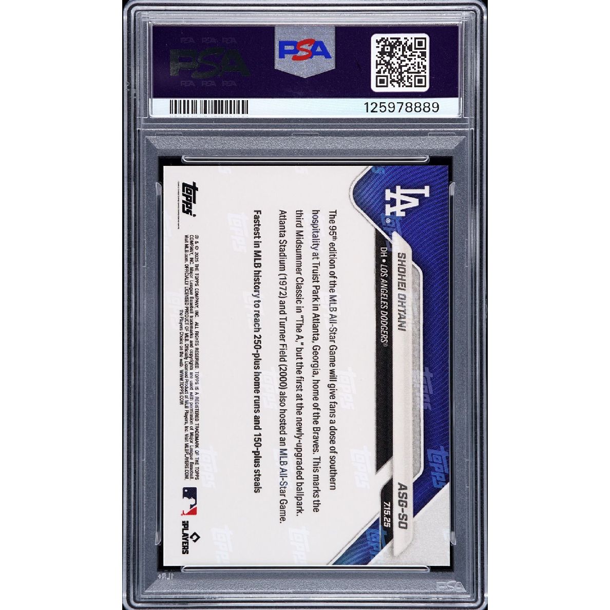 2025 Topps Now Shohei Ohtani 1/1 Gold Foilfractor PSA Gem Mint 10