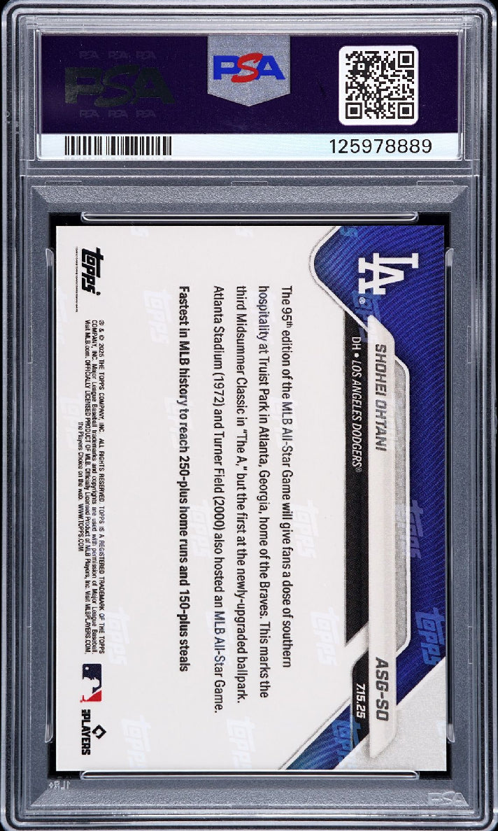 2025 Topps Now #ASG-SO Shohei Ohtani 1/1 Foilfractor PSA Gem Mint 10