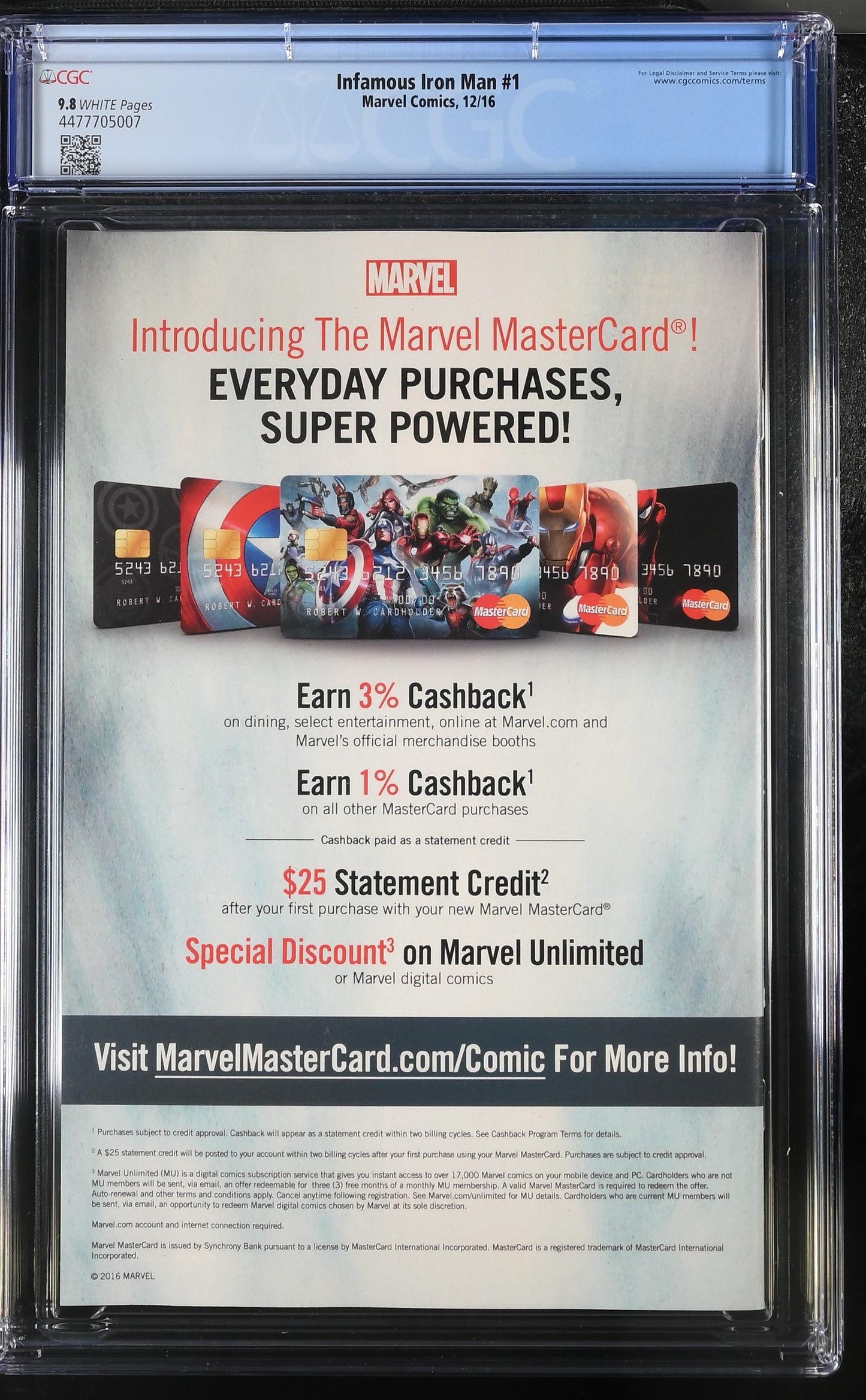 Infamous Iron Man #1 CGC 9.8 White Pages – Doctor Doom Becomes Iron Man – Marvel 2016