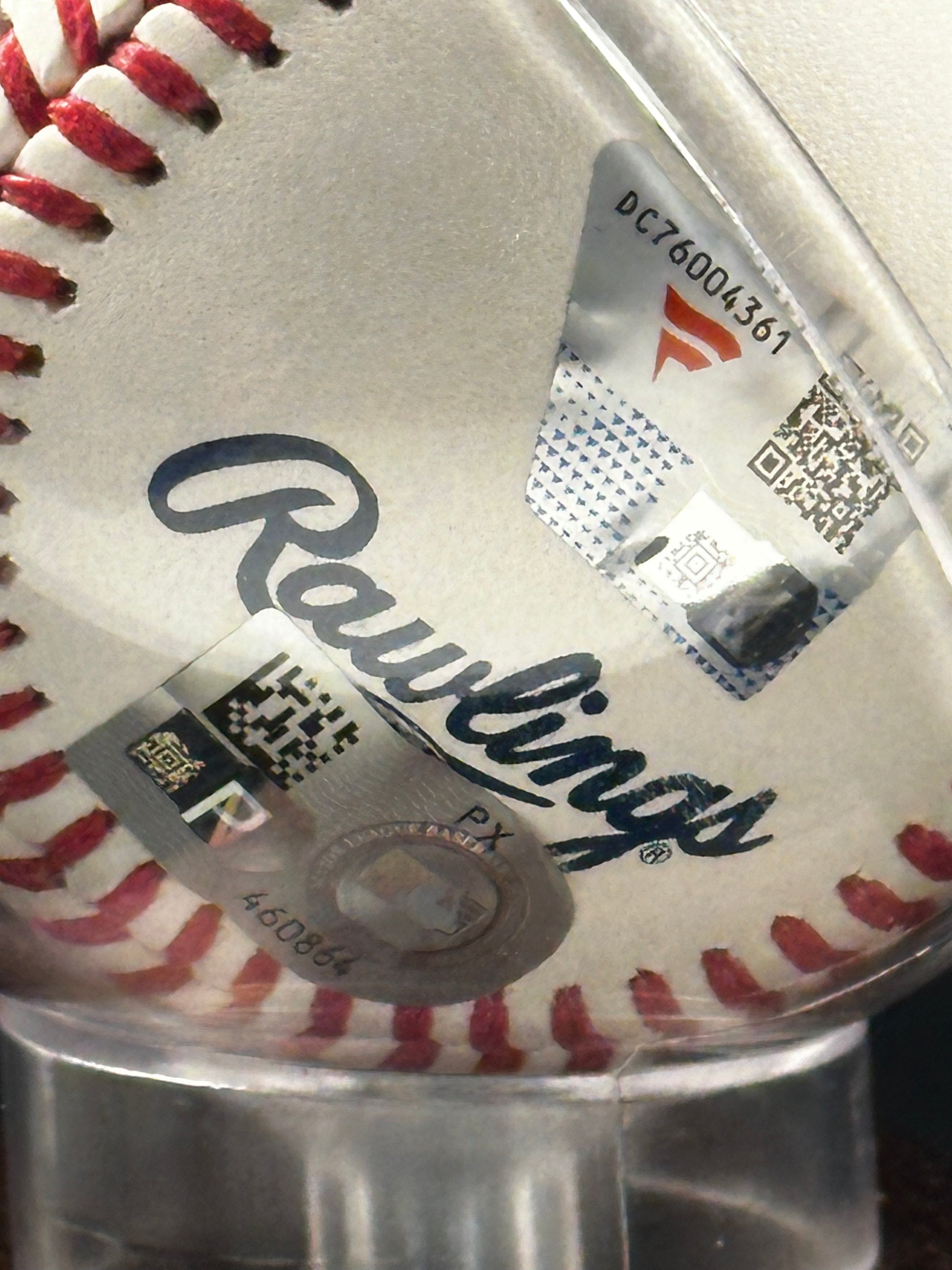 Jackson Chourio signed baseball Fanatics FanSecure DC76004361 and MLB authentication holograms