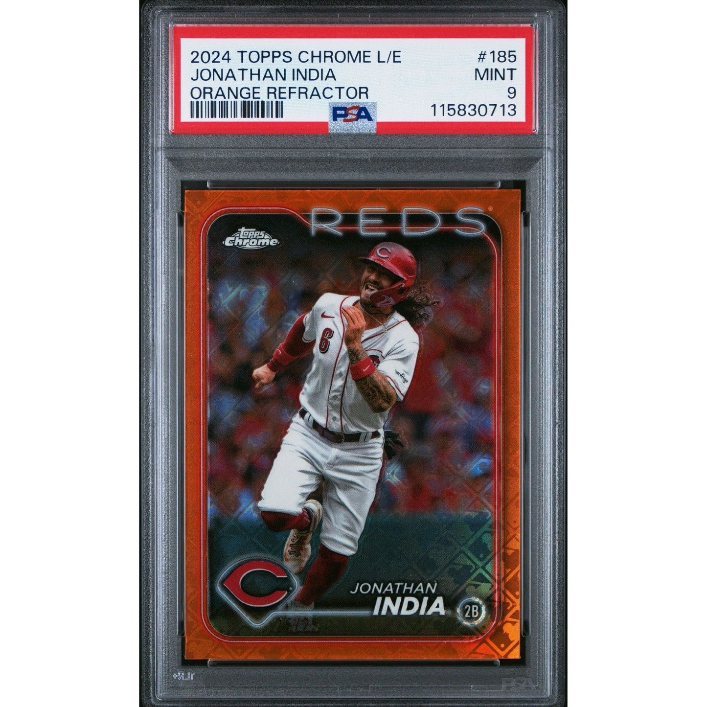 2024 Topps Chrome Logofractor #185 Jonathan India Orange Refractor /25