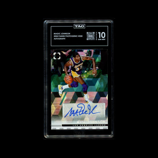 2024 Panini Photogenic Magic Johnson Autograph #225 TAG 10 graded card
