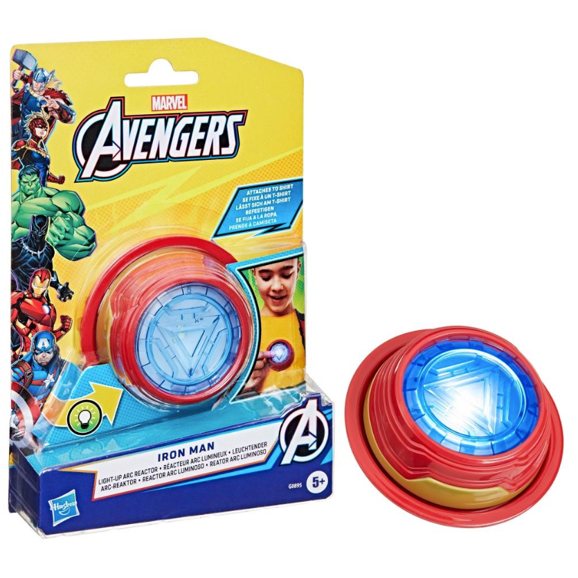 Marvel Avengers Iron Man toy disc with packaging on a white background