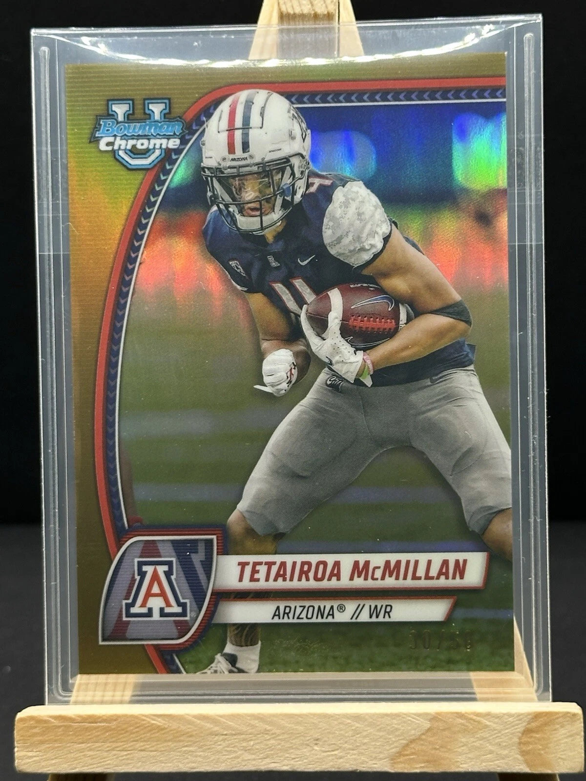 2024 Topps Bowman U Chrome Gold #170 Tetairoa McMillan /50 Arizona Wildcats