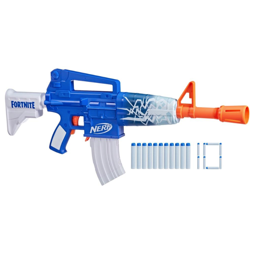 Nerf Fortnite Blue Shock Dart Blaster with darts