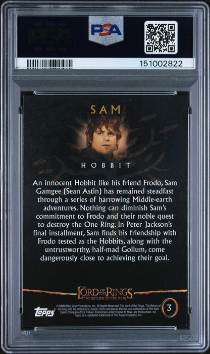 2003 Topps Lord of the Rings Return of the King Sam #3 PSA 9
