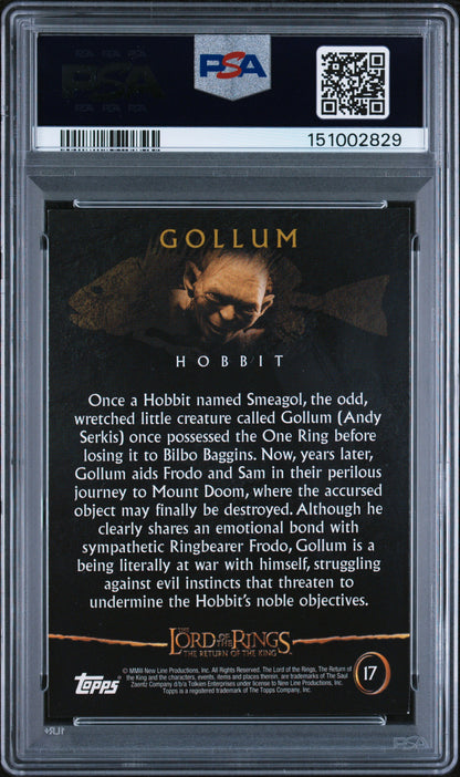 2003 Topps Lord of the Rings Return of the King Gollum #17 PSA 8