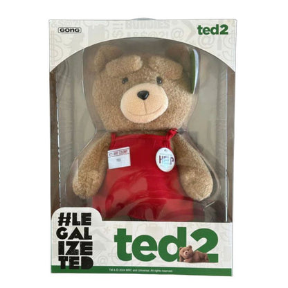 Plush teddy bear in a 'ted2' package with '#LegalizeTed' text.