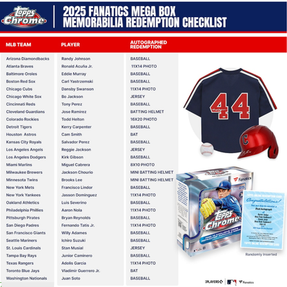 2025 Topps Chrome Baseball Fanatics Exclusive Mega Box