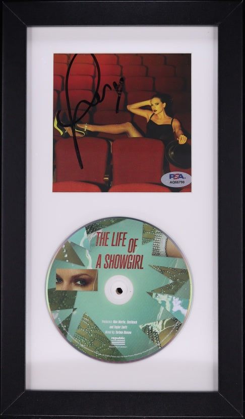 Taylor Swift Signed The Life of a Showgirl Photo & Framed CD – PSA Authenticated