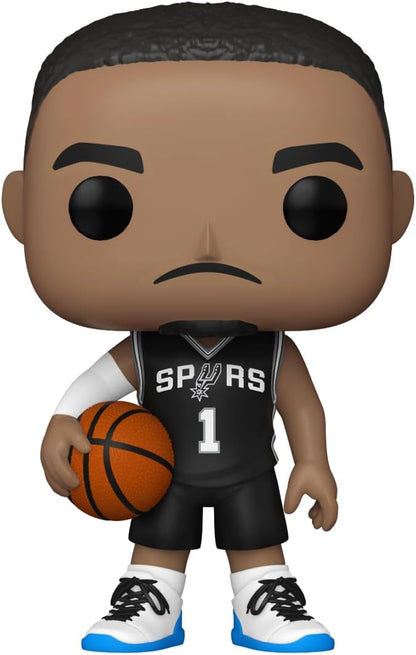 Funko Pop! vinyl figure of a basketball player in a San Antonio Spurs jersey holding a basketball.