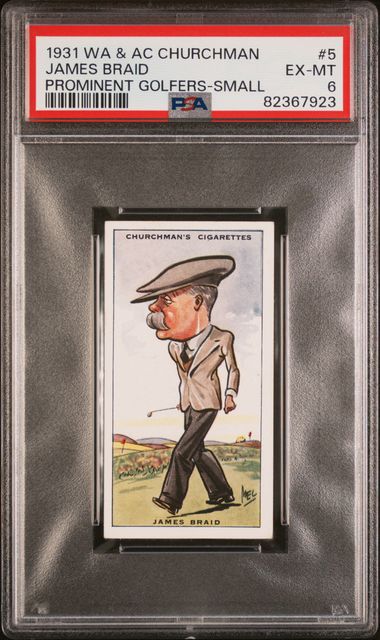 1931 Churchman Prominent Golfers James Braid #5 PSA 6