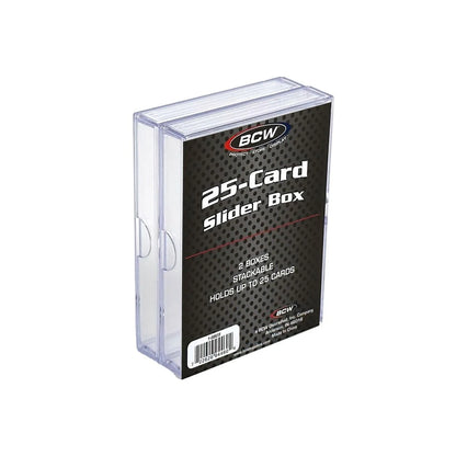 BCW 25-Card Slider Boxes — 2 Count
