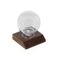 clear baseball holder with wood base
