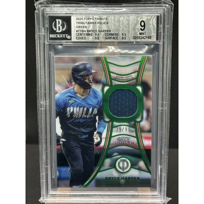 2025 Topps Tribute Bryce Harper City Connect Green Relic card #TT-BH numbered /99