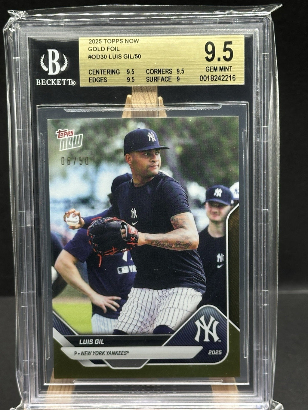 2025 Topps Now #OD-30 Luis Gil Opening Day Gold /50
