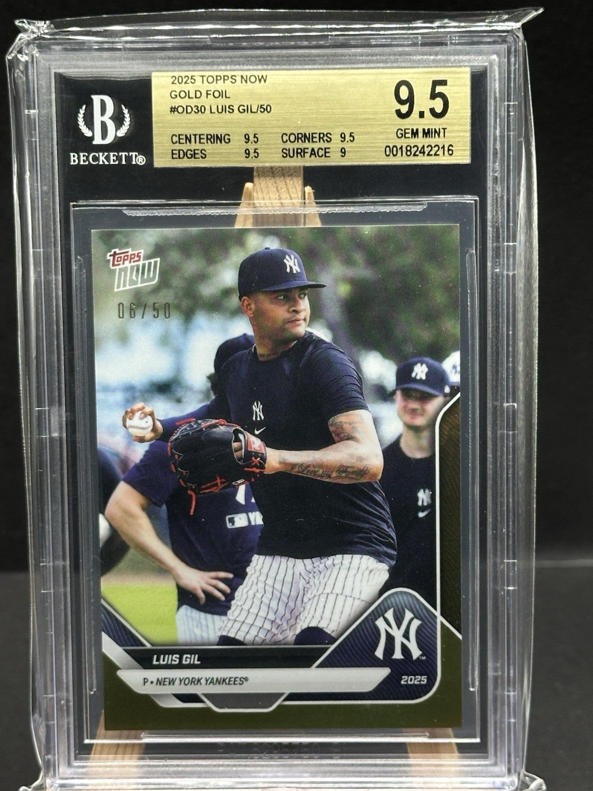 2025 Topps Now #OD-30 Luis Gil Opening Day Gold /50