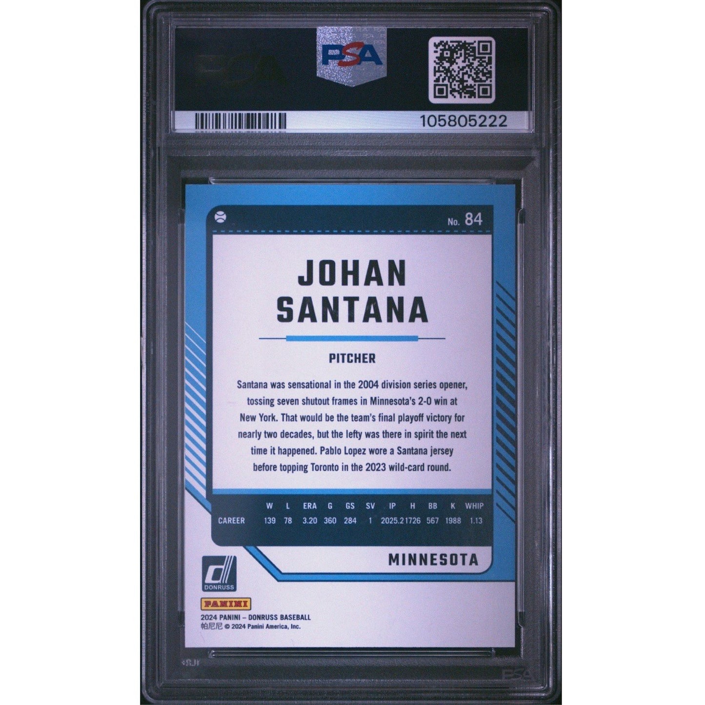2024 Donruss Baseball #84 Johan Santana Artist Proof /25