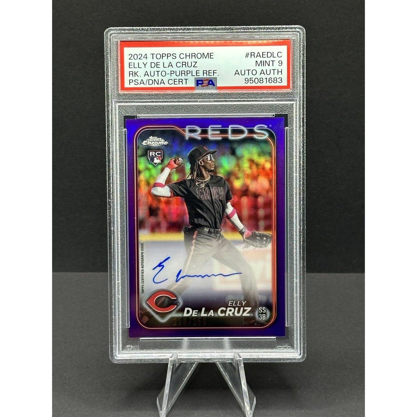 2024 Topps Chrome Elly De La Cruz Purple RC Auto /250