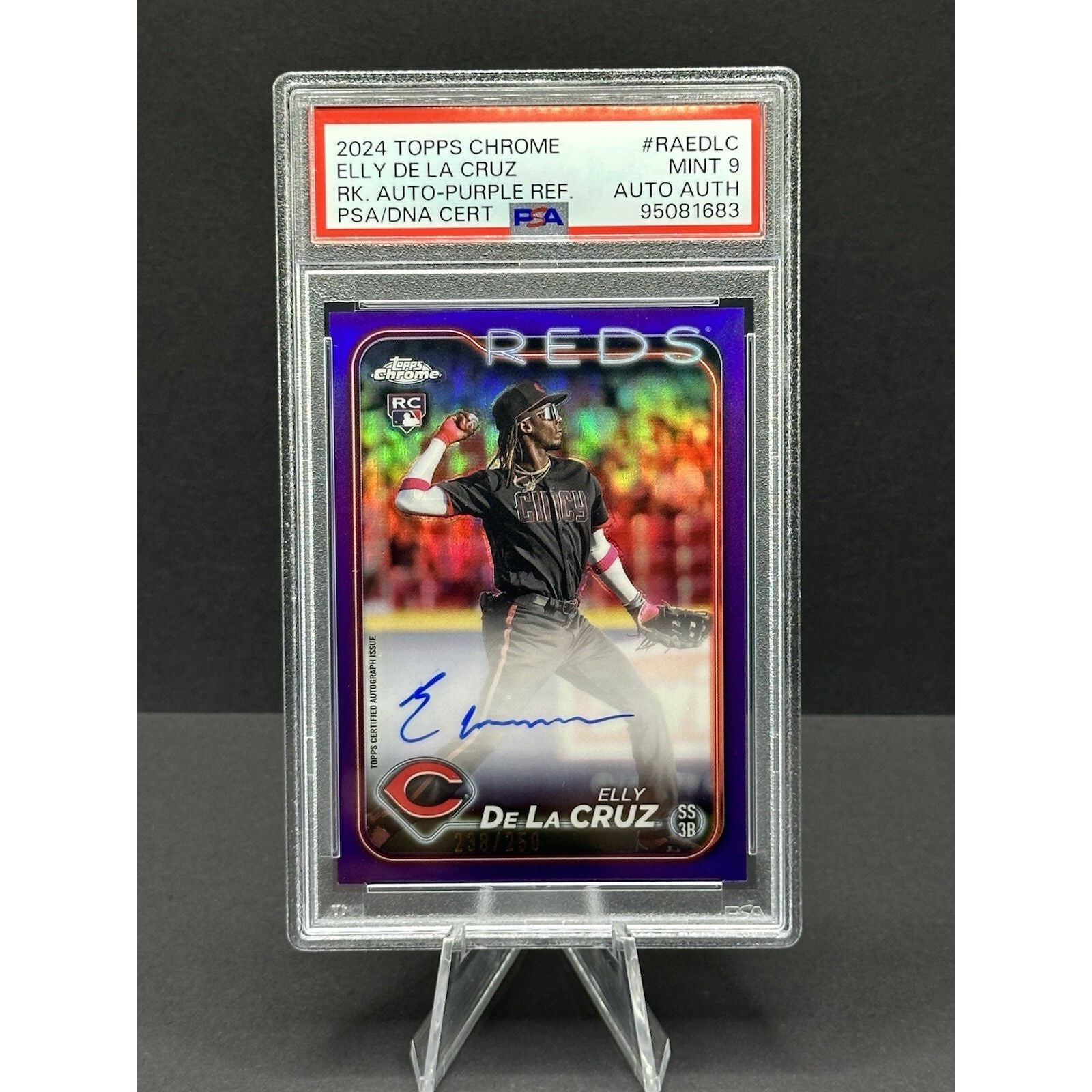 2024 Topps Chrome Elly De La Cruz Purple RC Auto /250