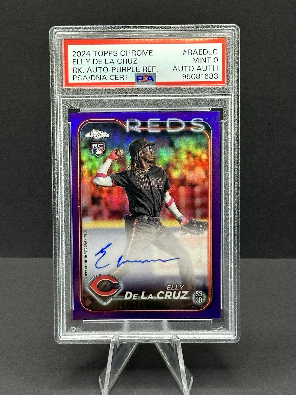 2024 Topps Chrome #RA-EDLC Elly De La Cruz Purple Rookie Auto /250