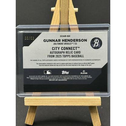 2025 Topps Gunnar Henderson City Connect Auto Relic /50