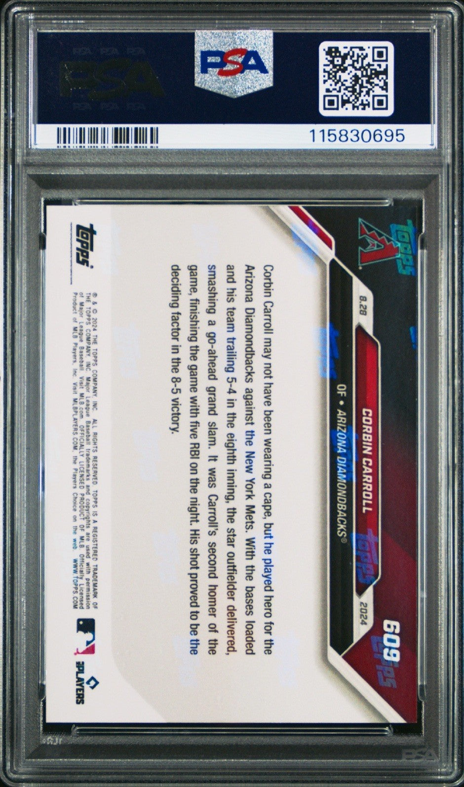 2024 Topps Now #609 Corbin Carroll Blue /49