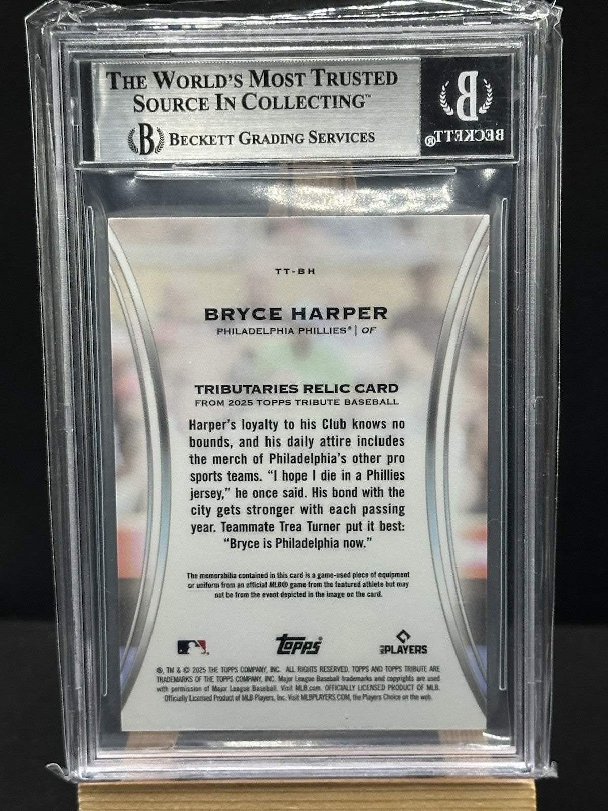 2025 Topps Tribute #TT-BH Bryce Harper City Connect Relic Green /99